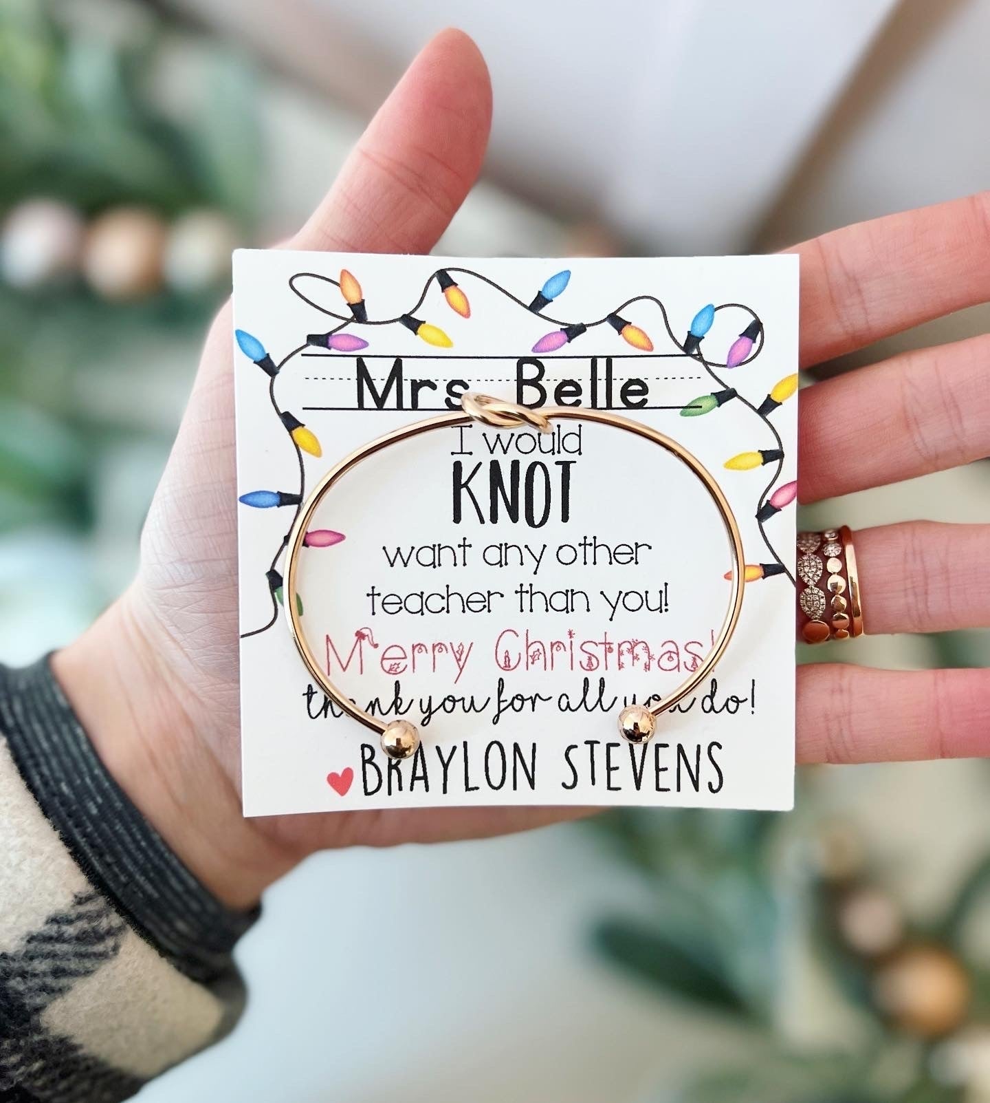 Christmas Gift for Teachers! Knot bangle