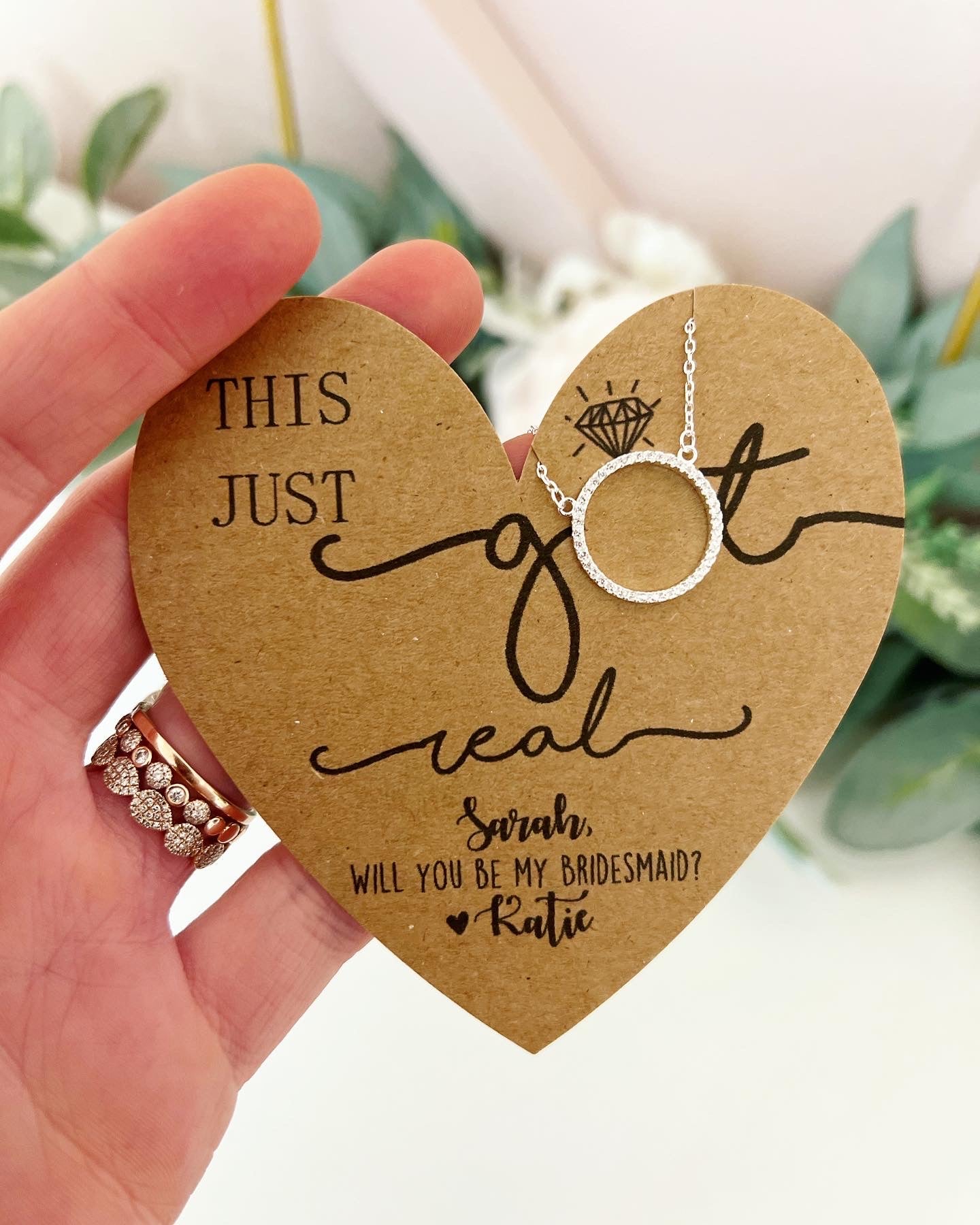 This Just Got Real! Bridesmaid Circle Pendant Necklace