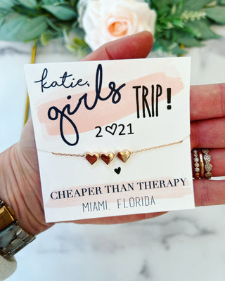 Girls Trip 3 Hearts Necklace