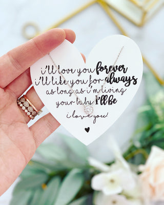 I'll Love You Forever Mother of the Bride CZ Necklace