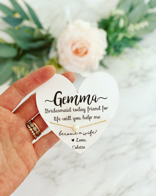 Heart Card Bridal Party Pearl Necklace!