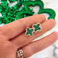 Gold & Green Clover St. Patrick's Day Earrings for Teacher