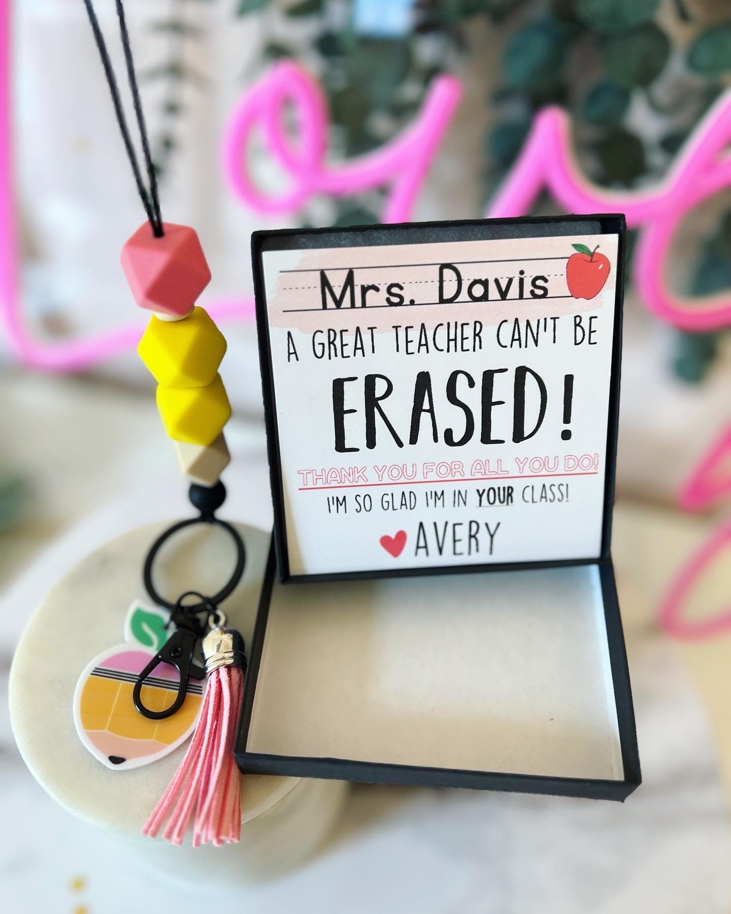 End of Year Teacher Thank You Lanyard Gift