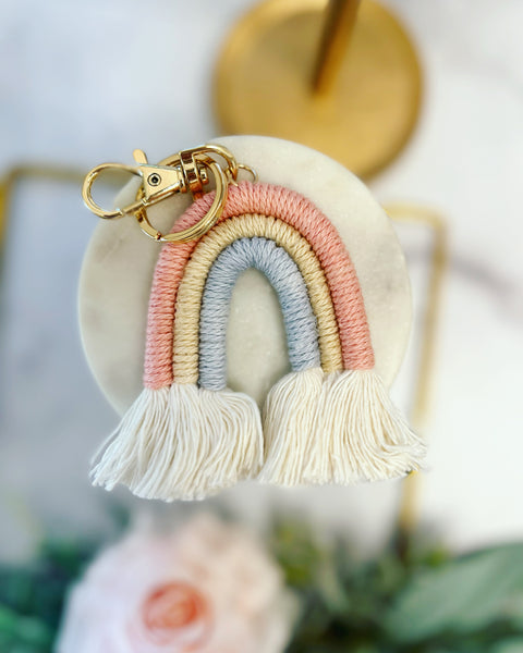 Macramé Rainbow Keychain