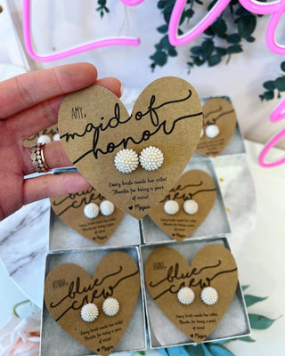 Bridesmaid Gift Pearl Earrings