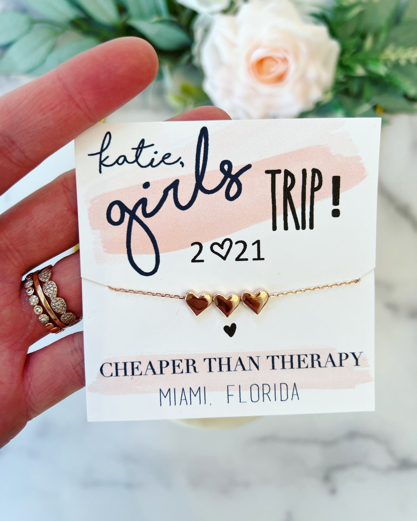 Girls Trip 3 Hearts Necklace