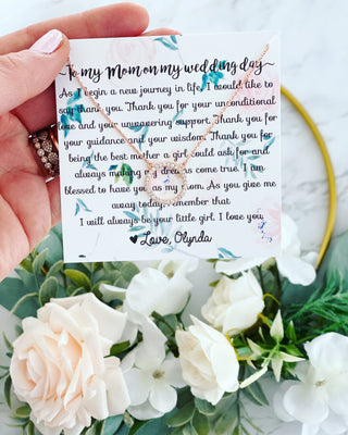 To my mom on my wedding day! Circle Pendant necklace!