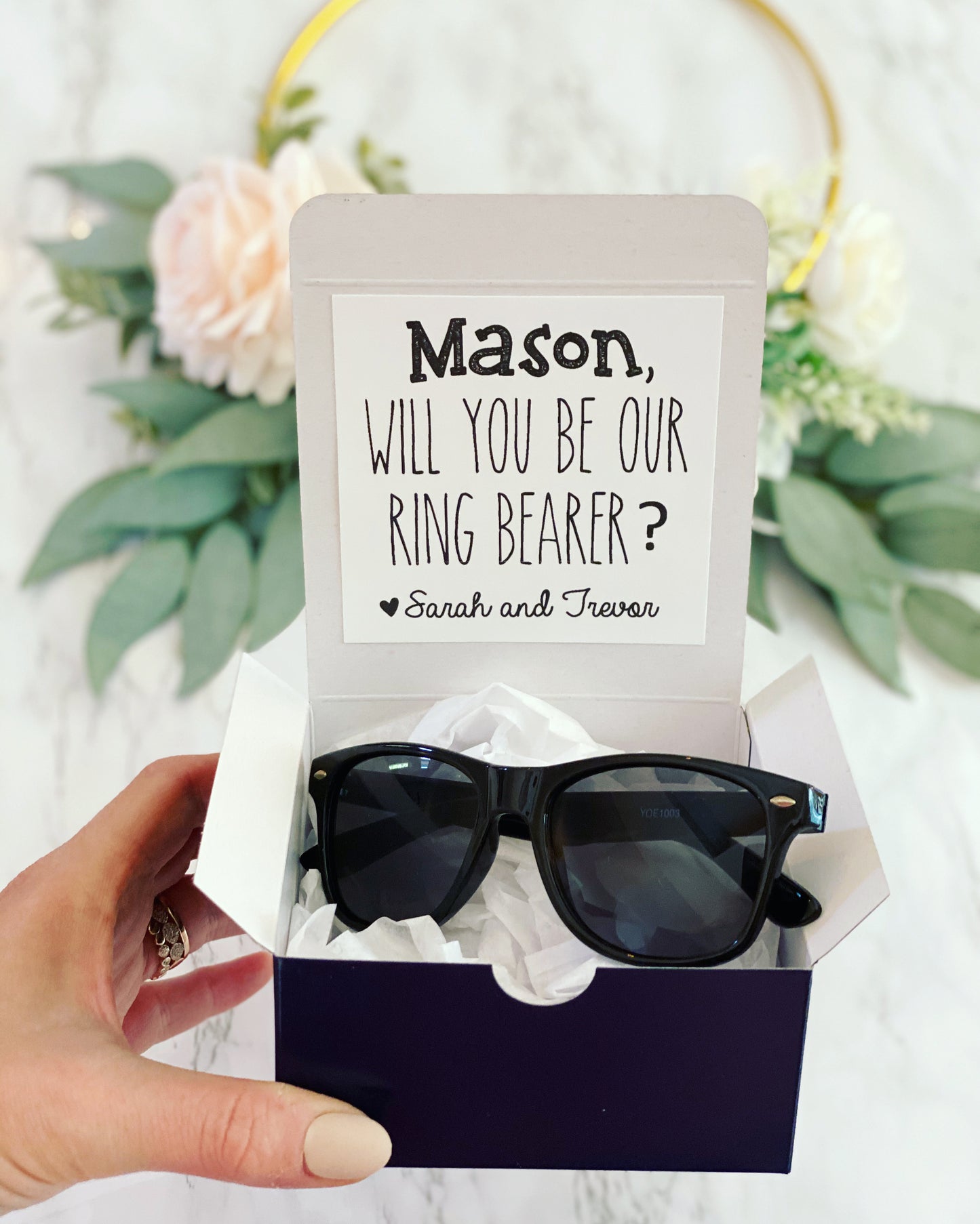 Ring Bearer Box with Sunglasses