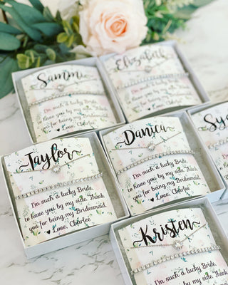 CZ Dainty Necklace & Matching Bracelet Set