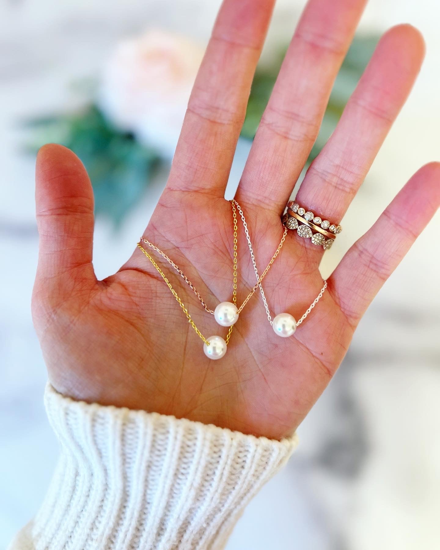 Pearl Necklace Set and Bracelet Gift Set