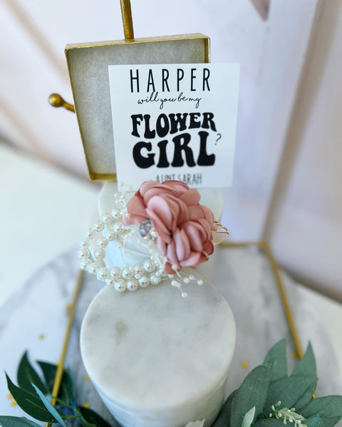 Flower Girl Pearl Beaded Flower Corsage Bracelet – Love Leigh Gift Co.