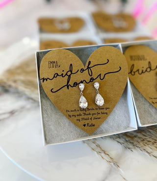 Crystal Teardrop Elegant Bridal Party Earrings