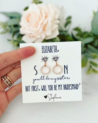Soon You'll Be My Sister! Circle Cubic Zircon Earrings