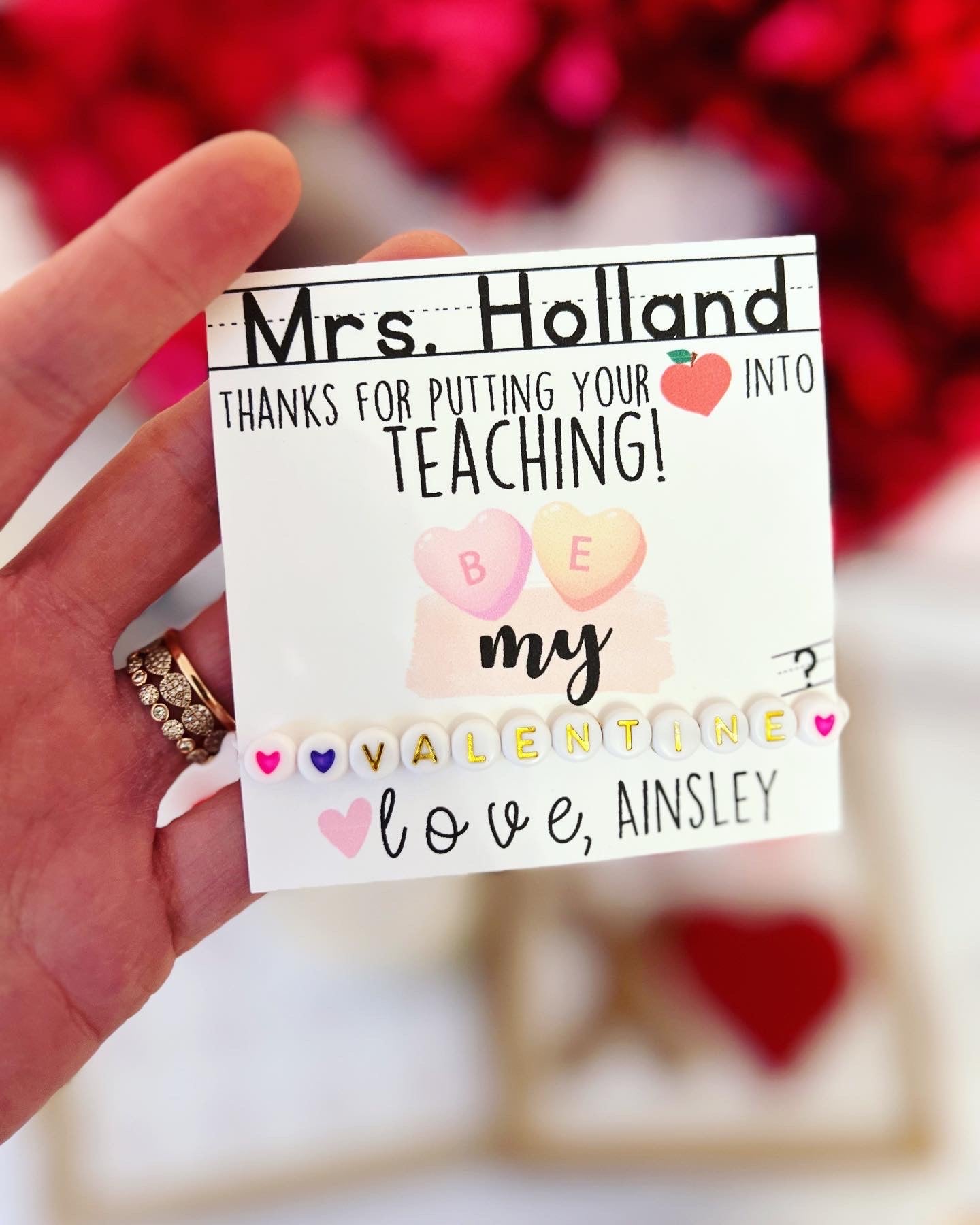 Teacher Valentine Bracelet