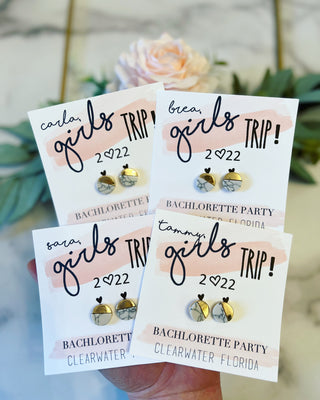 Girls Trip Gold & Marble Studs