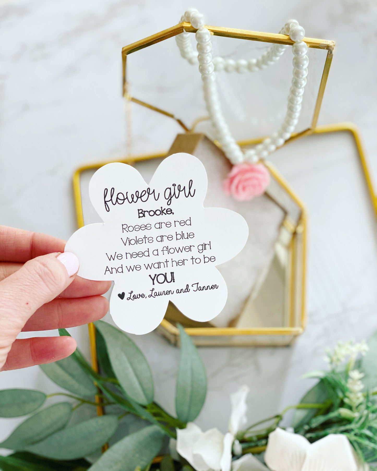 Will you be my Flower Girl? Necklace and Card!