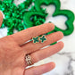 Gold & Green Clover St. Patrick's Day Earrings for Teacher