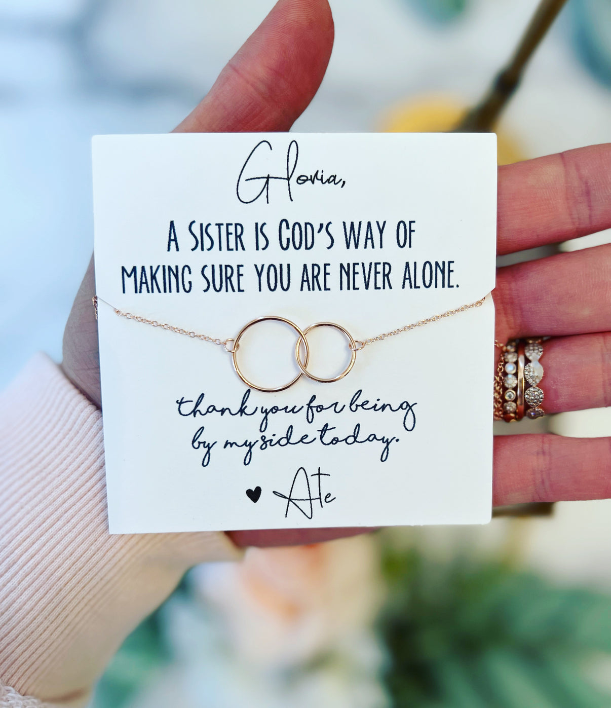 Sister infinity necklace Clearance