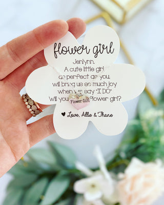 Engraved Flower Girl Necklace