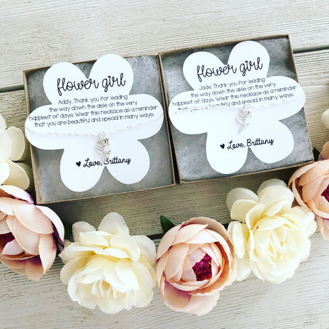 Will you be my Flower Girl? Necklace and Card! – Love Leigh Gift Co.