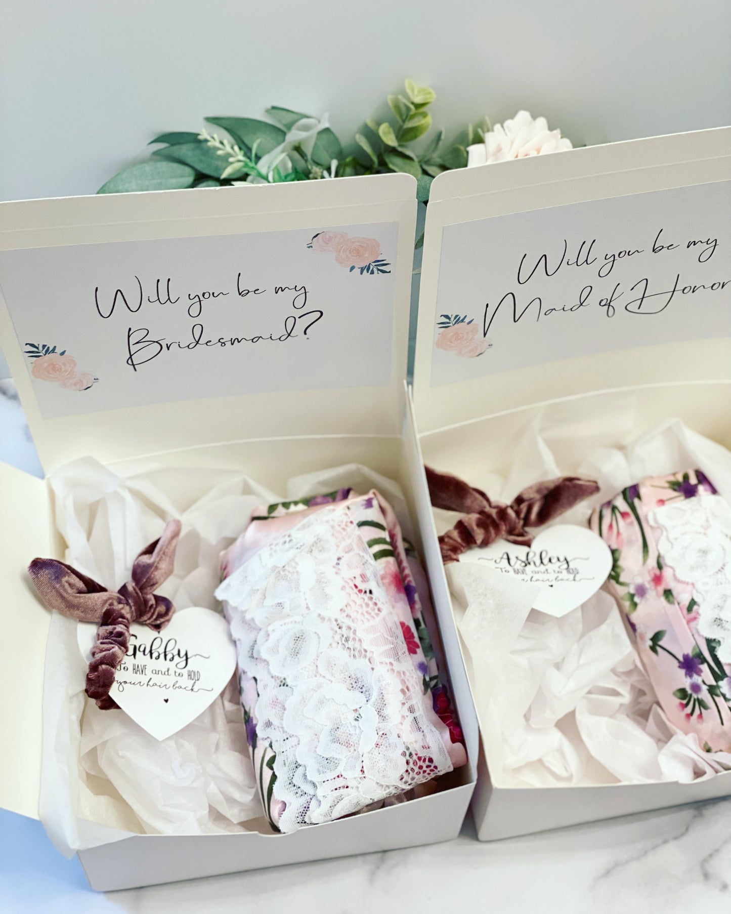 Large Bridesmaid Box with Robe & Hair Tie