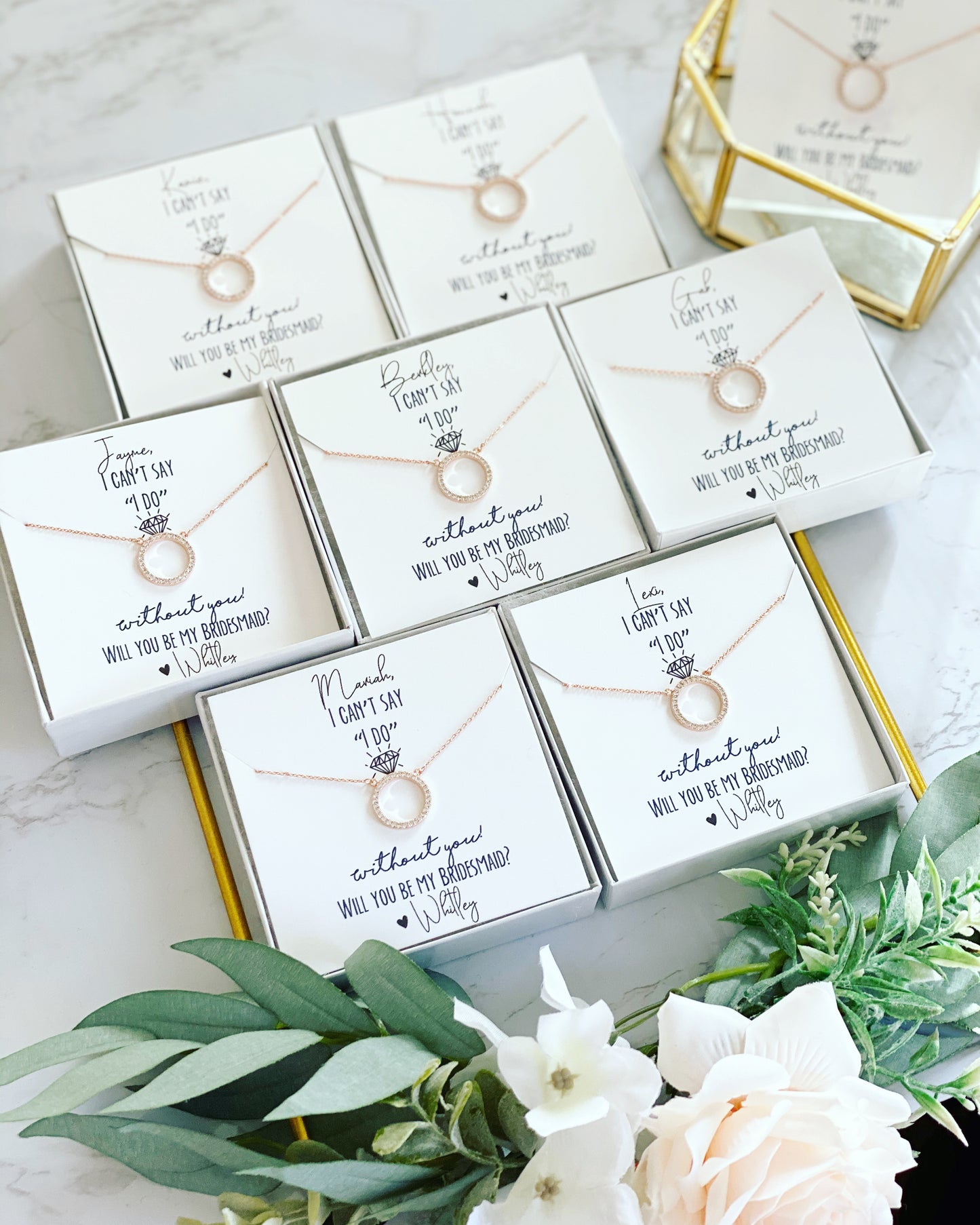 Bridesmaid Can't Say "I do" Without You! Circle Pendant Necklace