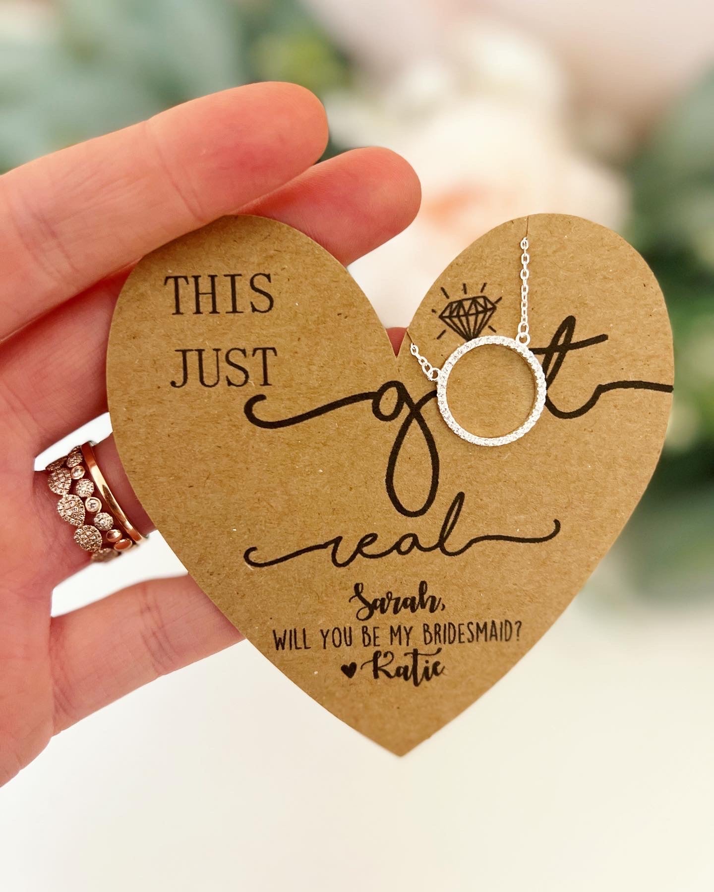 This Just Got Real! Bridesmaid Circle Pendant Necklace