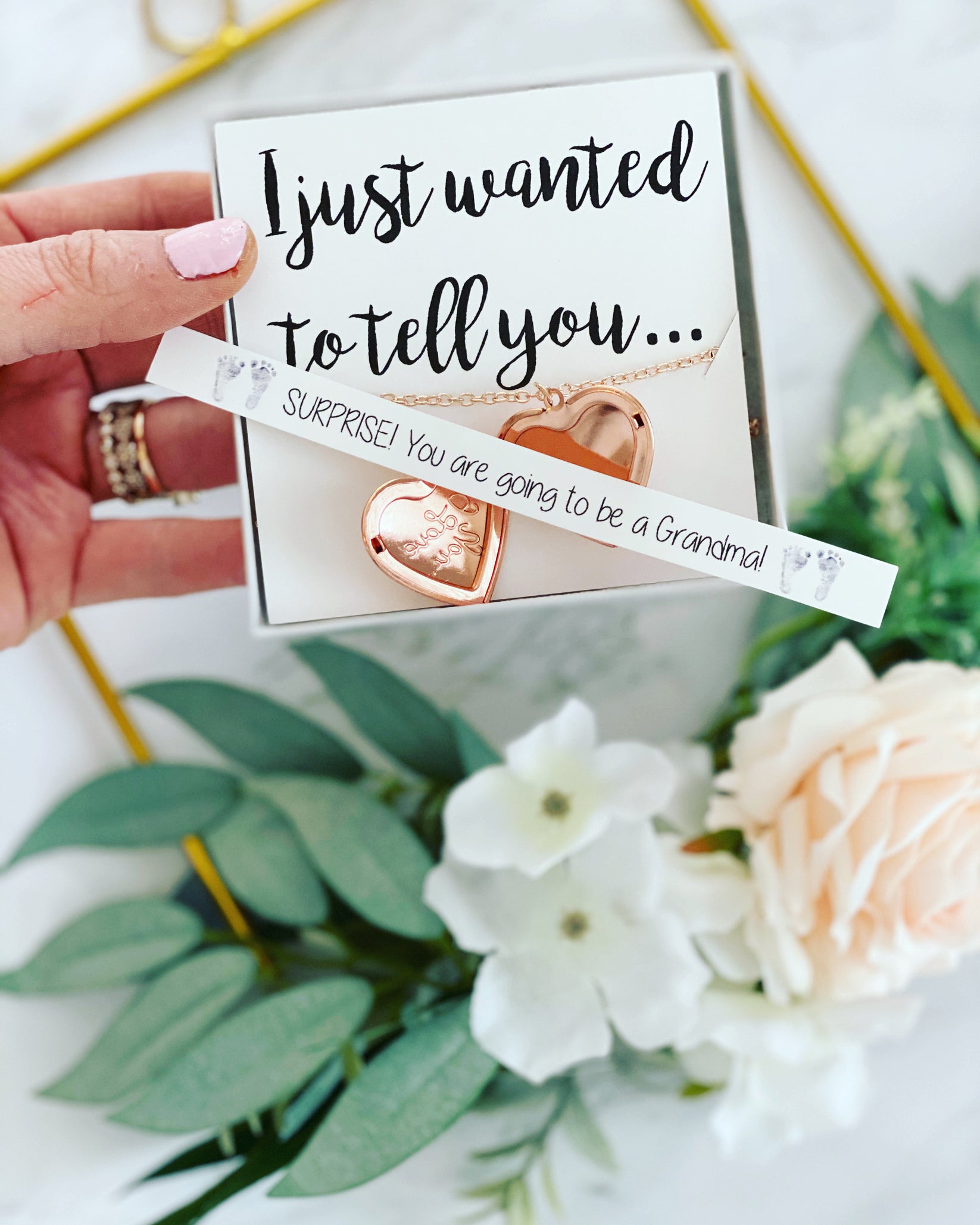 Surprise! I'm Pregnant! Locket with Message Love Leigh Gift Co.