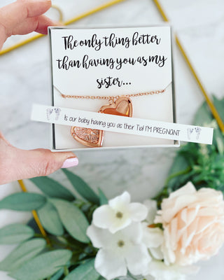 Going to Be An Aunt! I'm Pregnant! Locket With Message