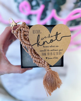 Knotted Macrame Thank You Keychain
