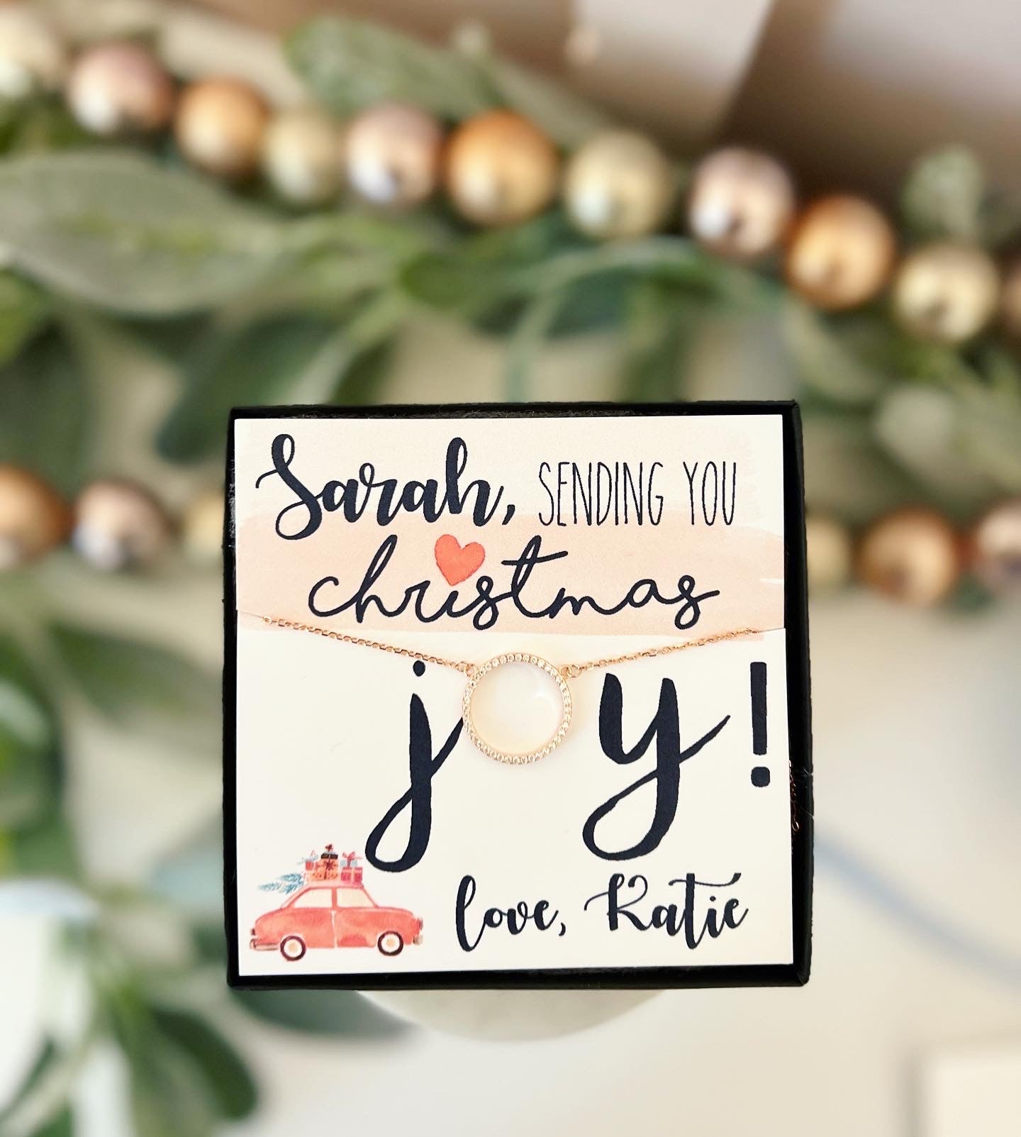 Sending Holiday Joy Circle Pendant Necklace