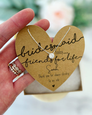 Bridesmaid Today, Friend for Life Bridesmaid Necklace! Heart Card