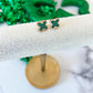Gold & Green Clover St. Patrick's Day Earrings for Teacher