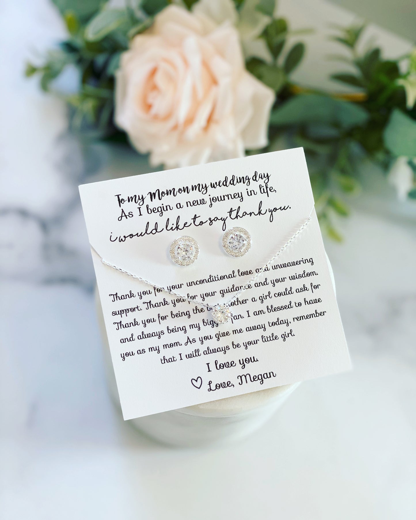 Mother of the Bride Earring and Necklace Gift