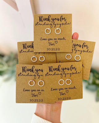 Thank You for Standing By My Side! Circle CZ Earrings