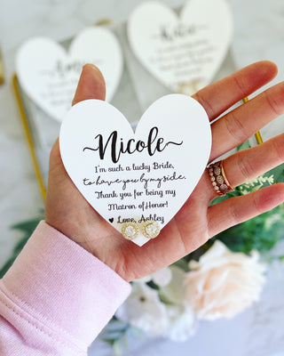 Cubic Zircon Earrings and Heart Card