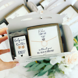 Bridesmaid Box! Circle Pendant Necklace and Earrings