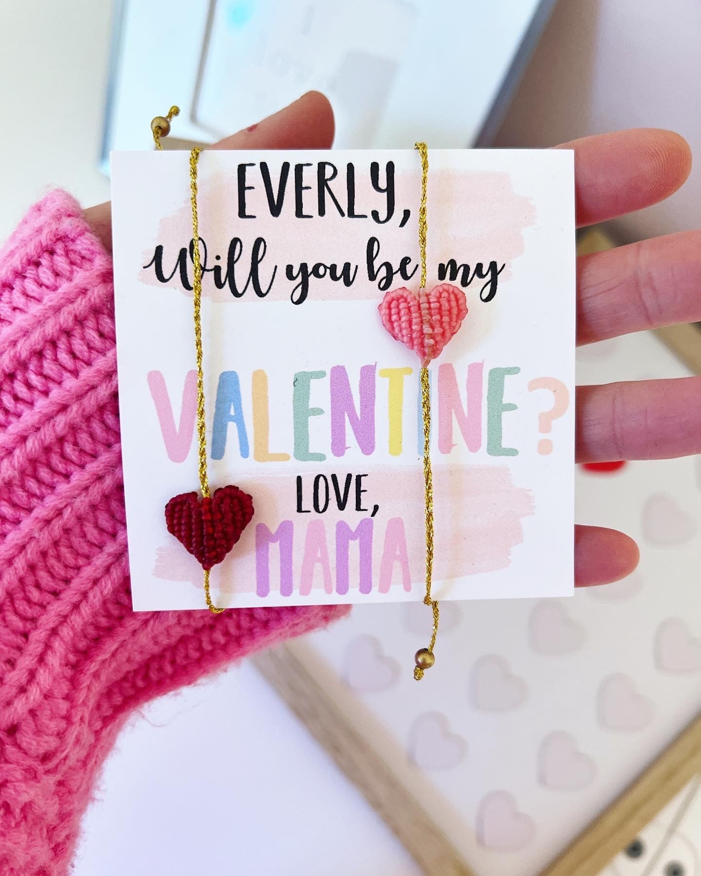 Be My Valentine Set of Dainty Valentine Bracelet