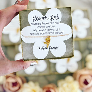 Flower Girl Engraved Necklace