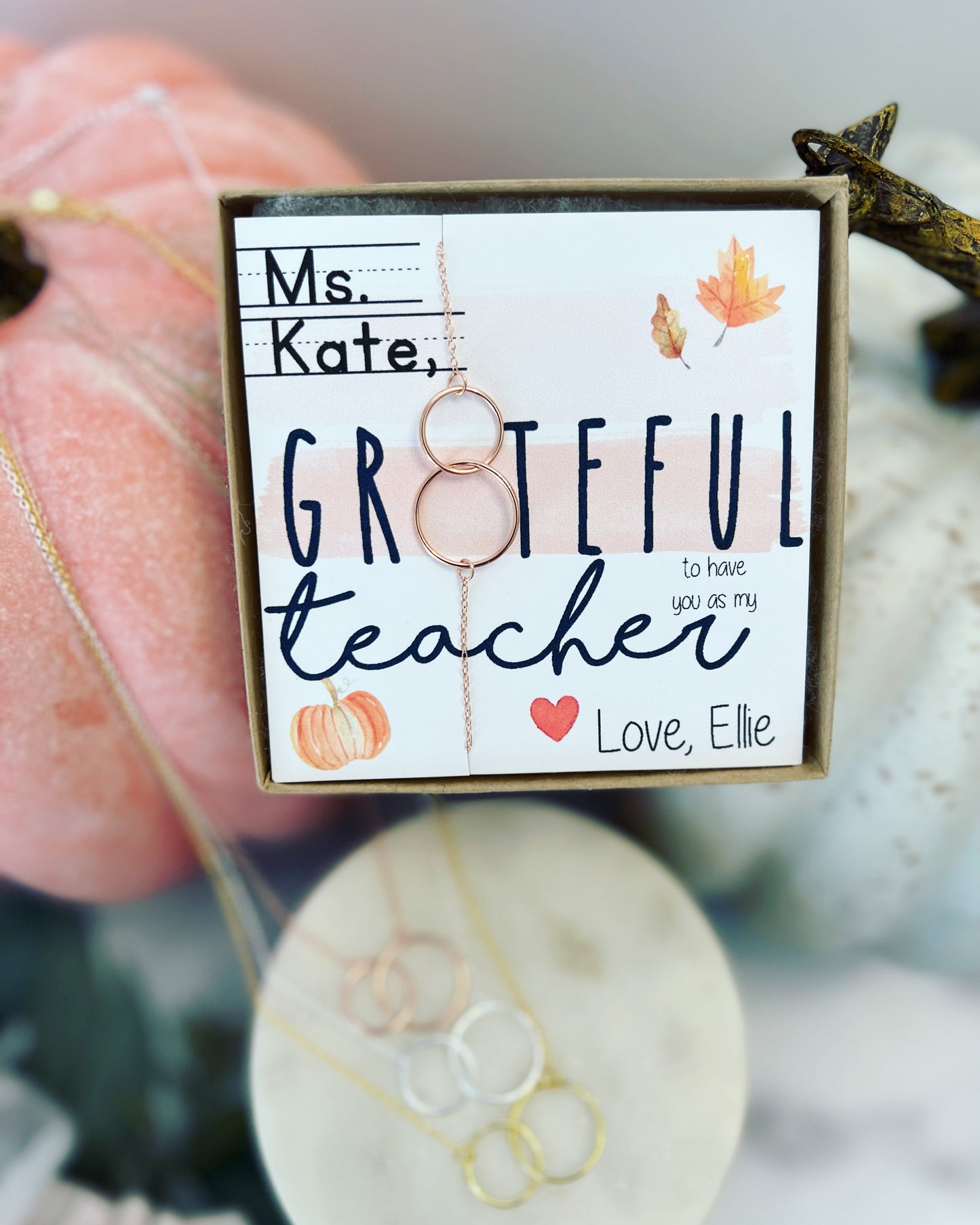 Grateful For You Teacher Necklace