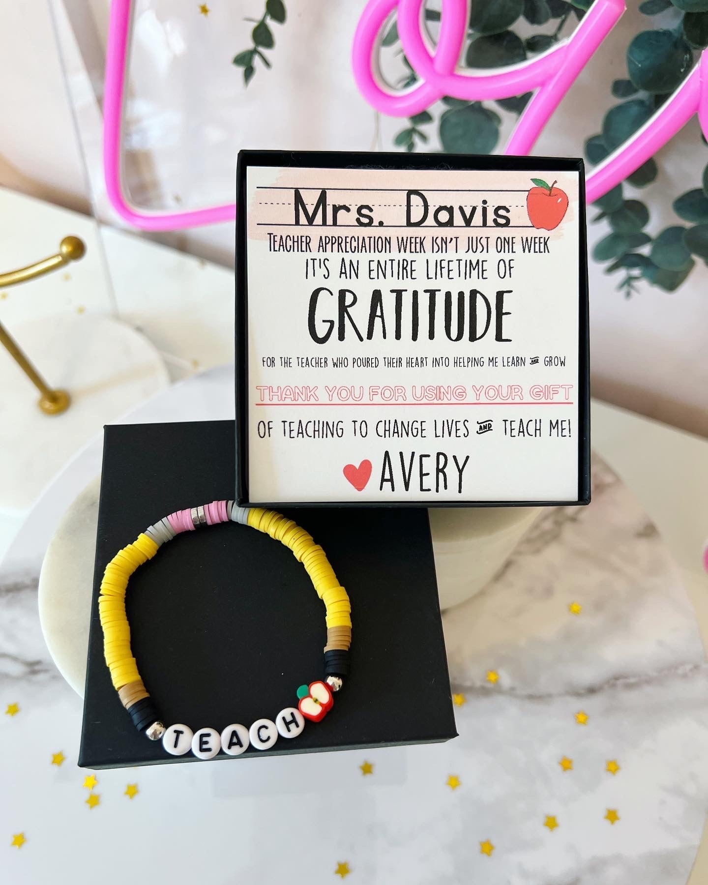 Gratitude Teach Bracelet End of Year Teacher Gift