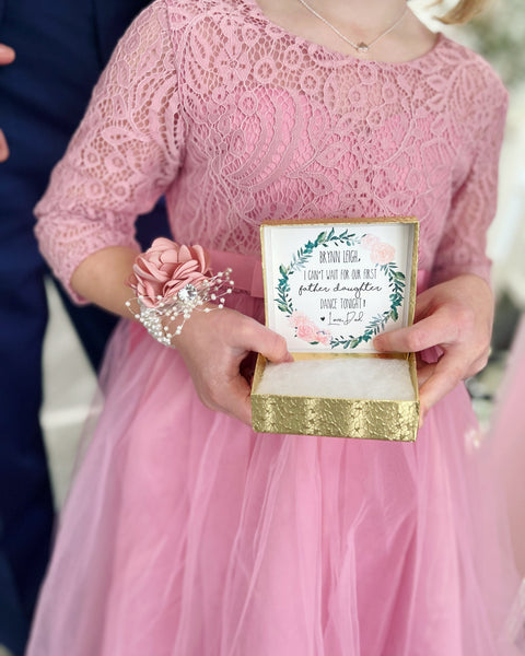 open lace back dress Flower Corsage for Daddy Daughter Dance – Love Leigh Gift Co