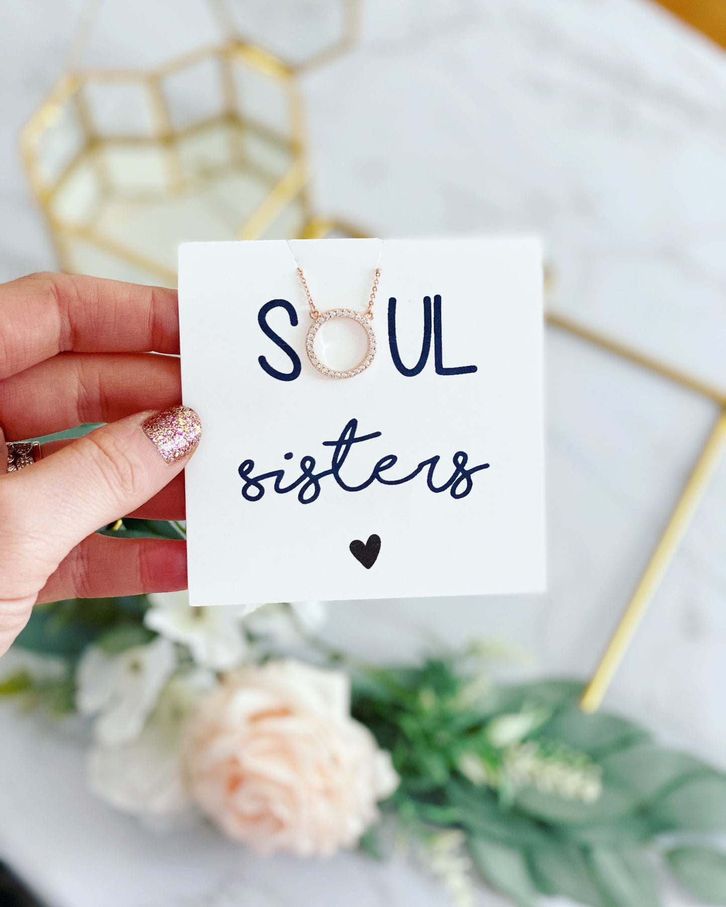 Soul Sisters Circle Pendant Necklace
