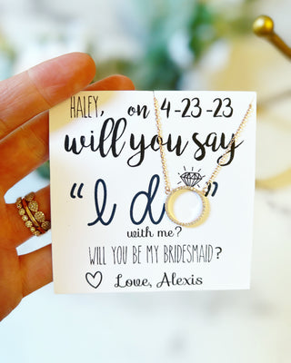 Save the Date Bridal Party Proposal Necklace