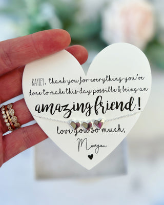 Amazing Friend Bridesmaid Heart Necklace