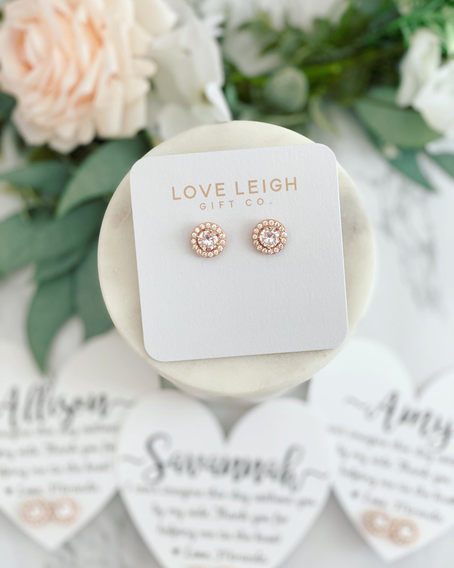 Bridesmaid Today, Friend for Life Cubic Zircon Earrings and Heart Card