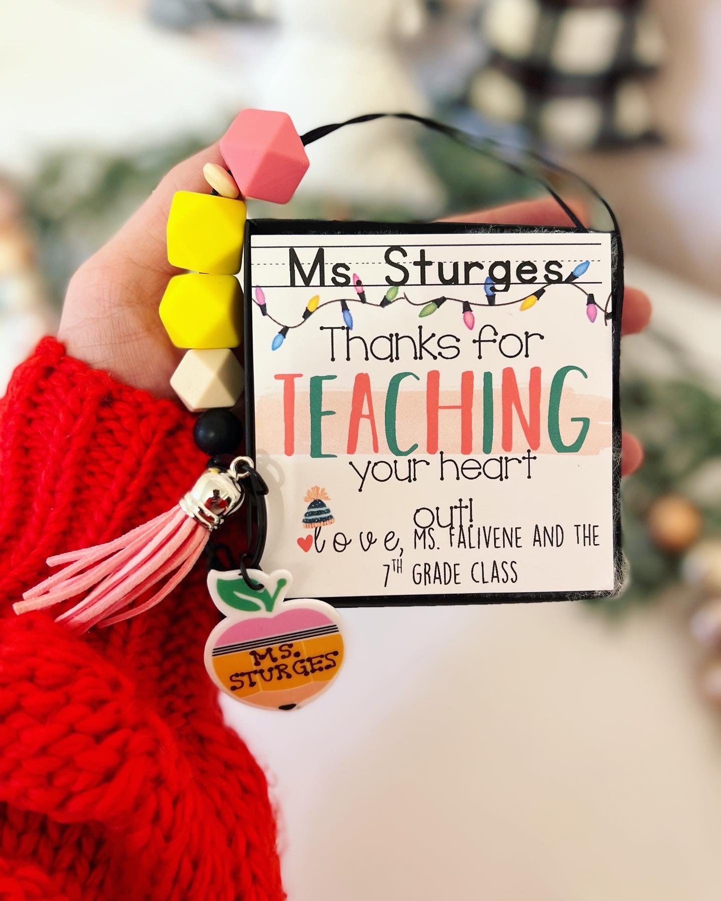 Holiday Teacher Gift Pencil Lanyard