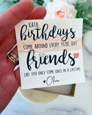 Dainty Best Friend Birthday Necklace