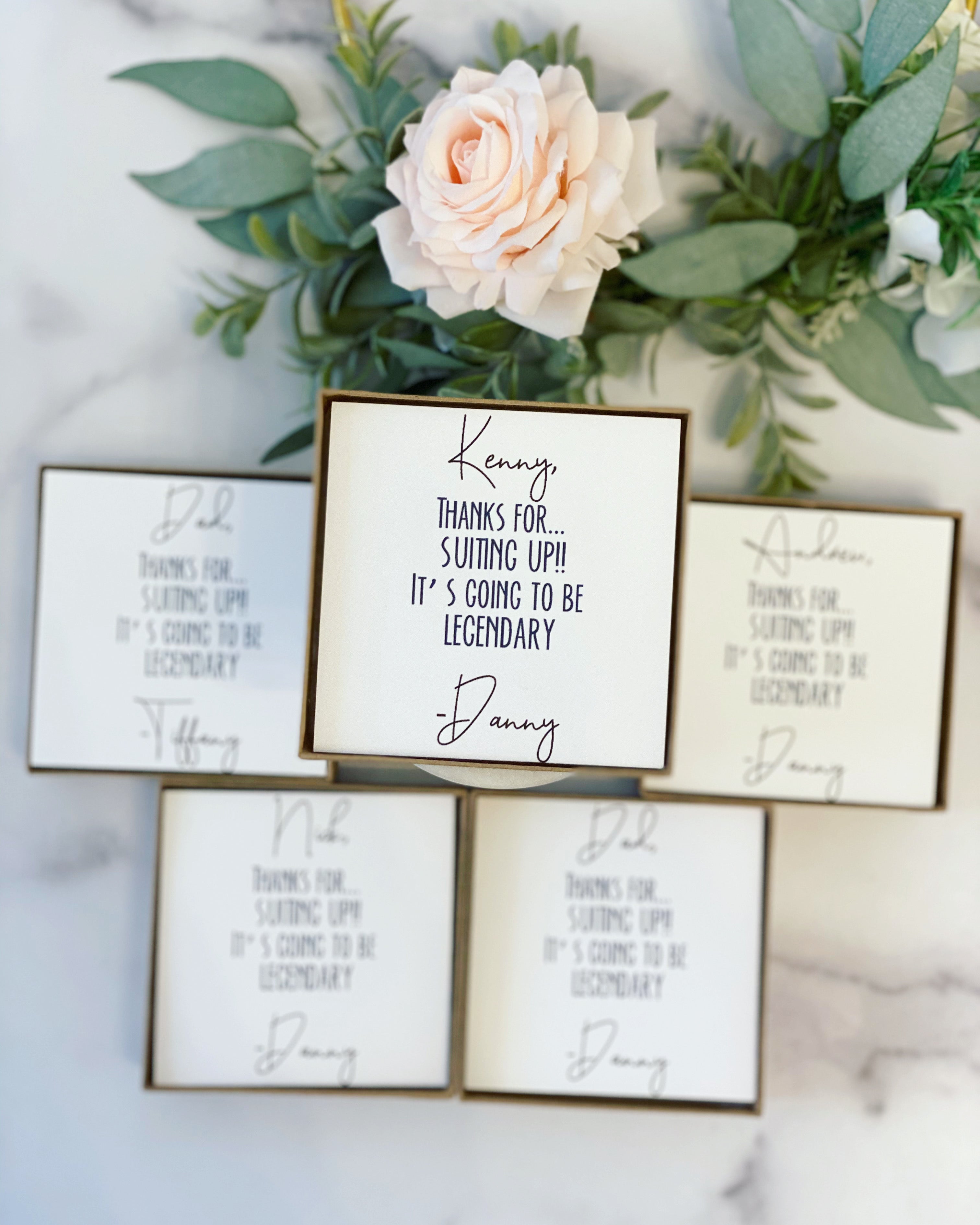 Groomsmen Cards! Just the Card & Box with Ribbon – Love Leigh Gift Co.