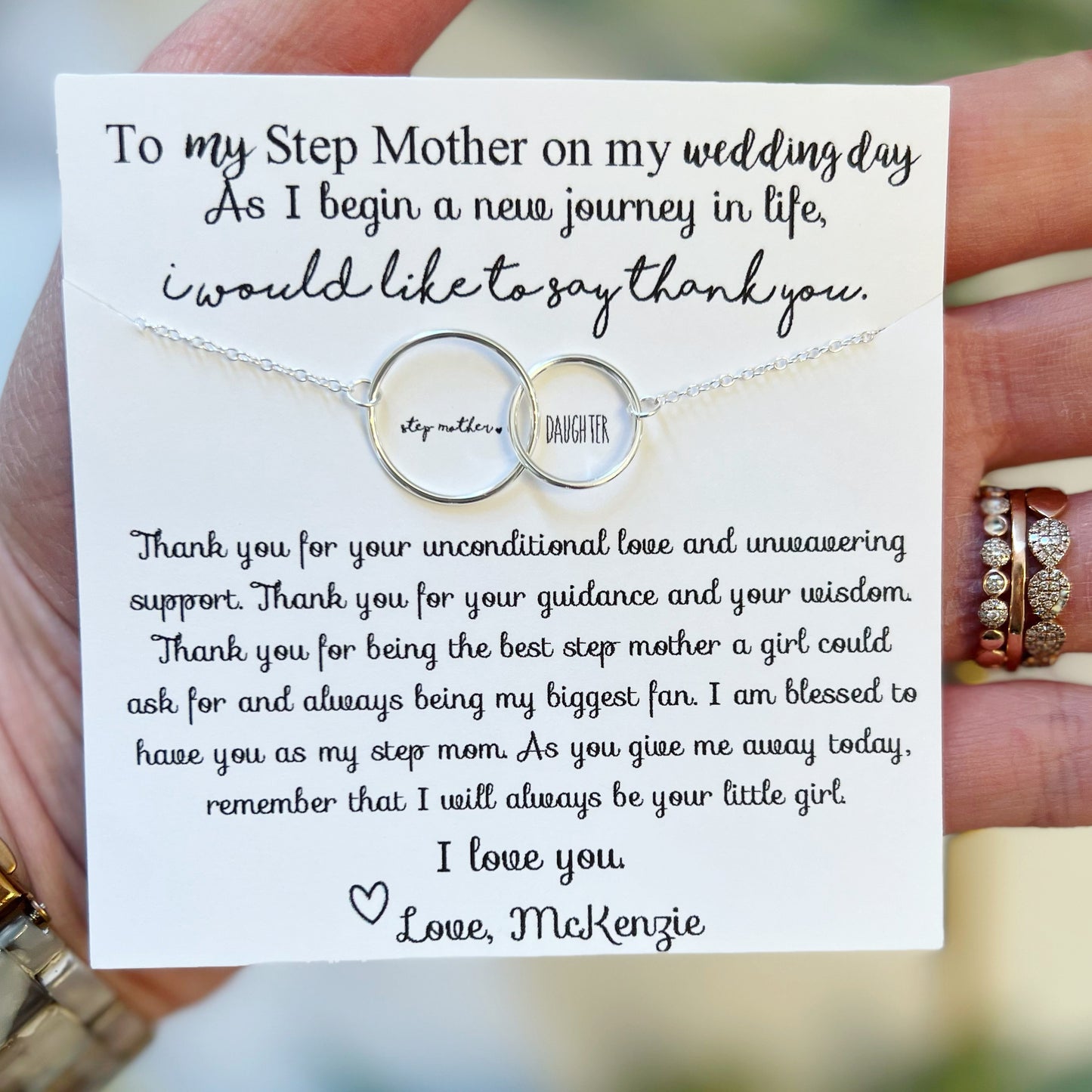 Step Mother of the Bride Gift! Infinity Necklace